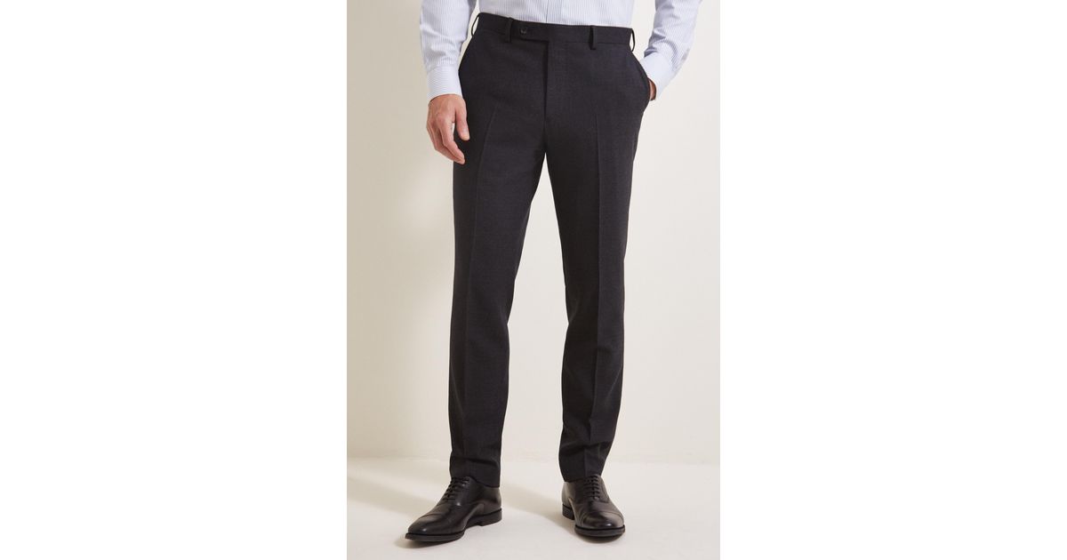Ermenegildo Zegna Wool Tailored Fit Charcoal Puppytooth Trousers in ...