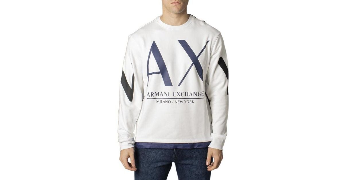 Armani Exchange Cotton Sweatshirts in White for Men Lyst