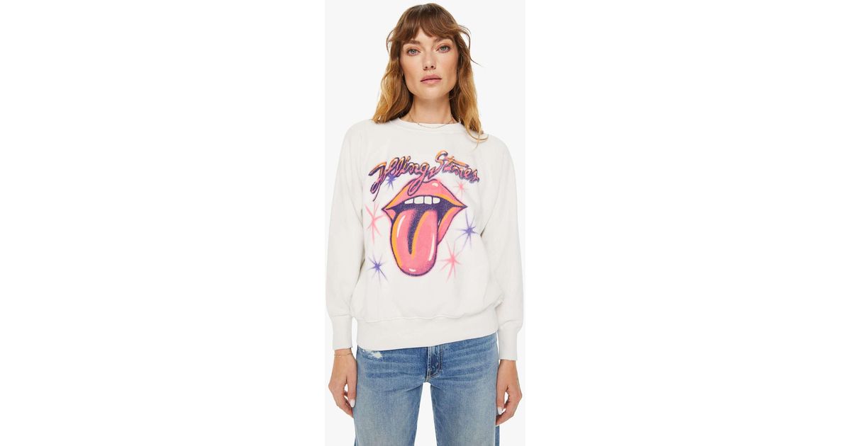 MadeWorn Rolling Stones Airbrush Shrunken Sweatshirt Vintage T