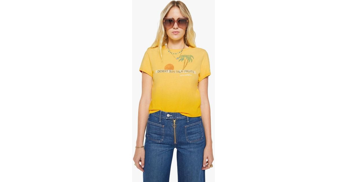 The Ringer Sun Mother The Itty Bitty Ringer Desert Sun Palm T-Shirt in Yellow | Lyst UK