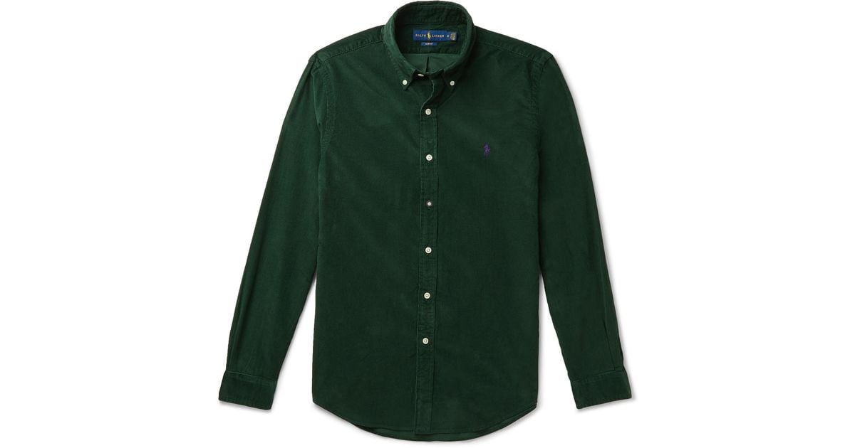 ralph lauren green corduroy shirt