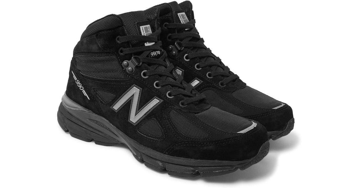 New Balance 990v4 Suede And Mesh High-top Sneakers in Black for Men | Lyst