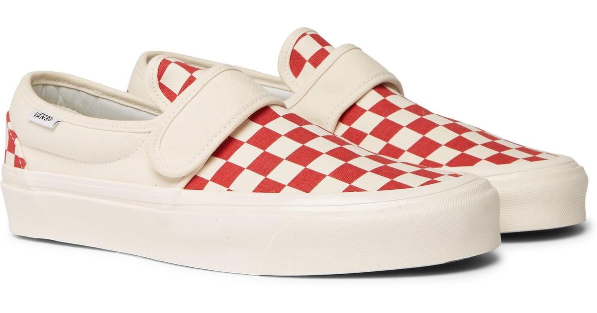 vans anaheim factory 47 v dx slip-on sneaker red