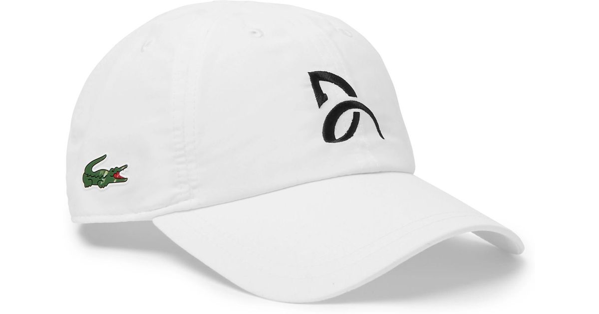 Lacoste Novak Djokovic Embroidered Shell Tennis Cap in White for Men | Lyst  Canada