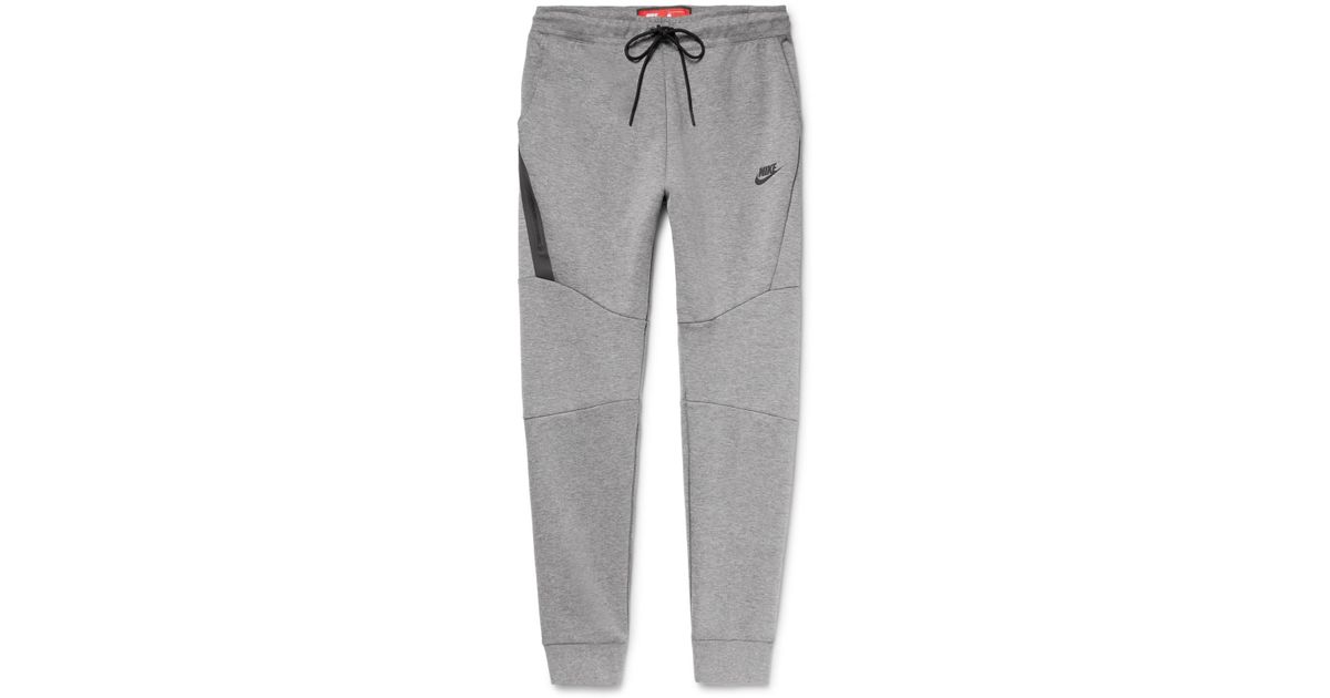 Nike Slim-fit Tapered Mélange Cotton-blend Tech Fleece Sweatpants in ...