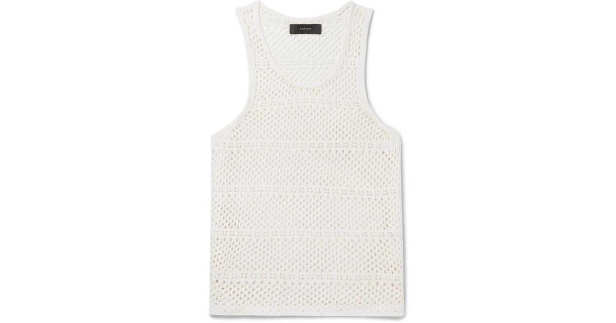 Amiri Crocheted Cotton And Cashmereblend Tank Top in White for Men Lyst