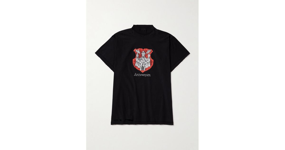 Balenciaga Antwerpen Inside Out Oversized Distressed Printed 