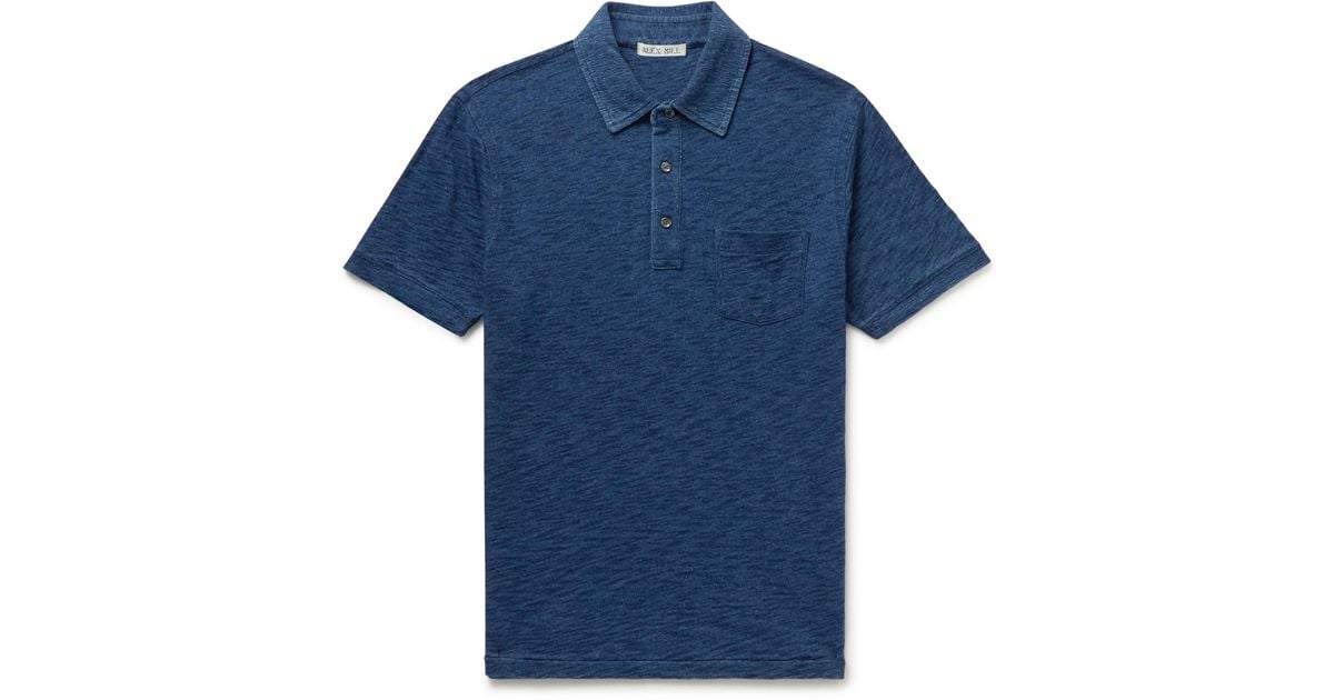 Alex Mill Standard Slub Cotton-jersey Polo Shirt in Blue for Men - Lyst