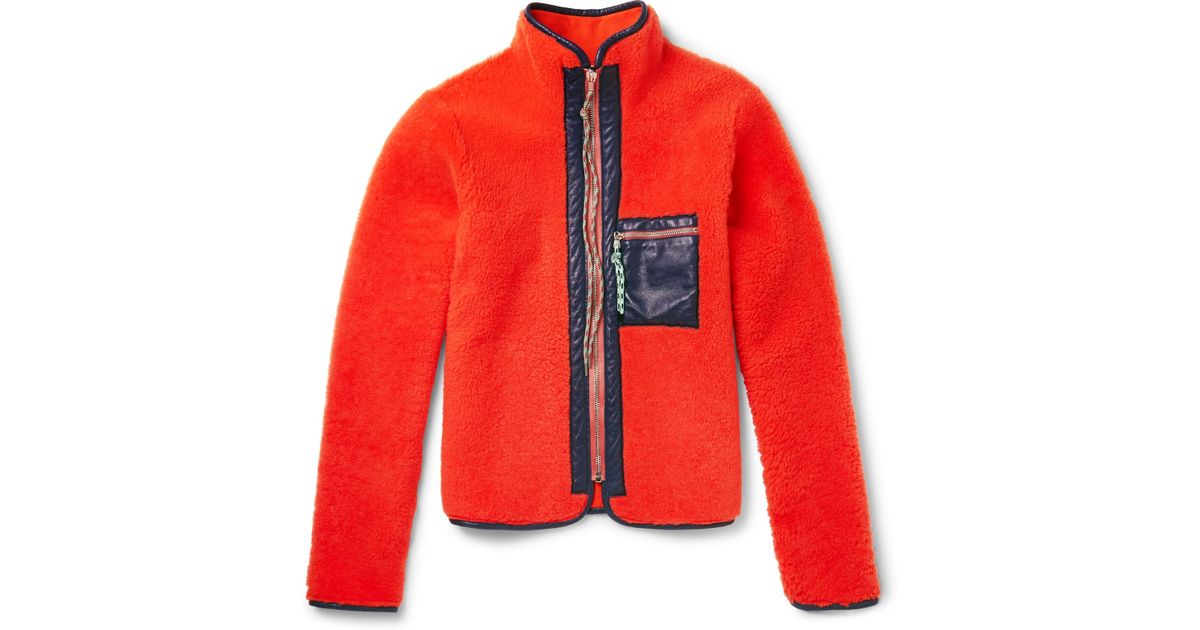 orange shearling jacket