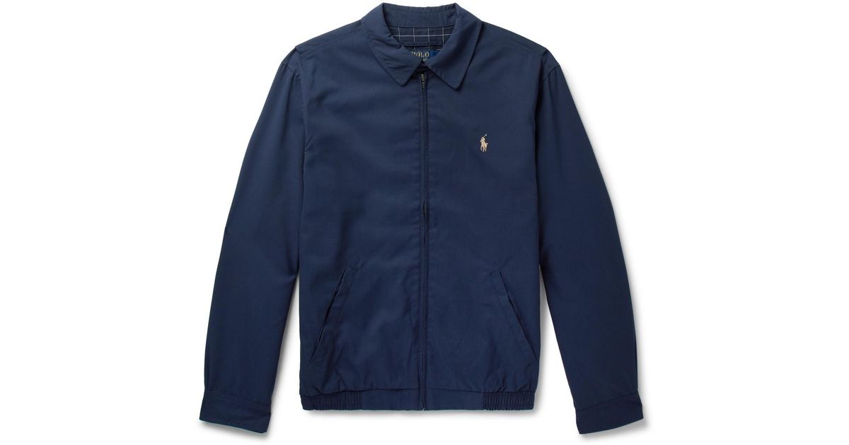 Polo Ralph Lauren Cotton Twill Blouson Jacket in Blue for Men | Lyst