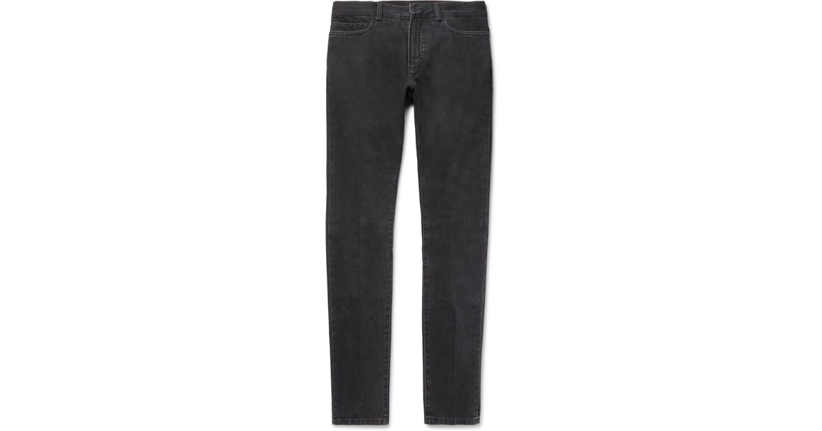 Berluti Slim-fit Washed-denim Jeans in Black for Men - Lyst