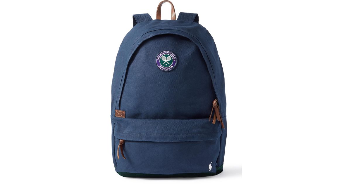 Polo Ralph Lauren Wimbledon Logo-appliquéd Leather-trimmed Canvas 