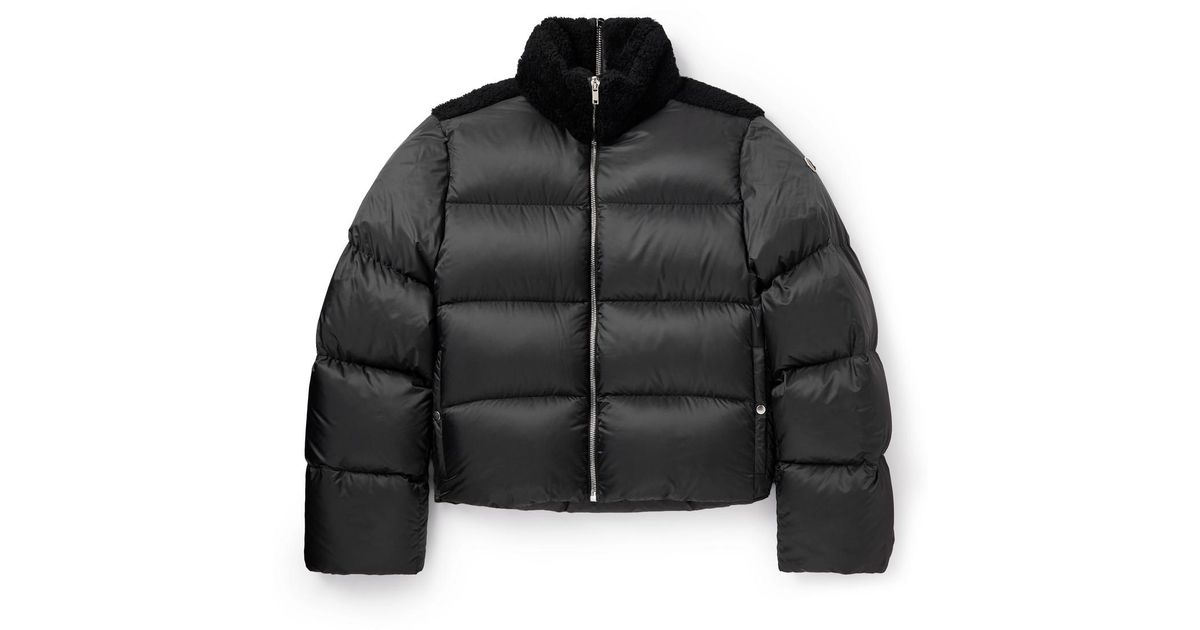 Rick Owens Moncler Cyclopic Shearling-trimmed Quilted Shell Down