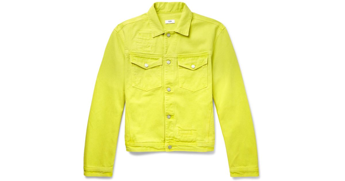 bright yellow jean jacket