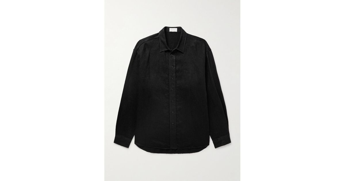 The Row Penn Oversized Linen-Twill Overshirt in Black for Men 