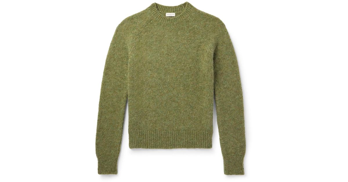 Dries Van Noten Alpaca-Blend Sweater in Green for Men | Lyst