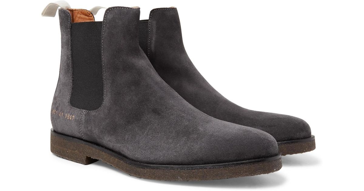 Common Projects Suede Chelsea Boots in Charcoal (Gray) for Men - Lyst