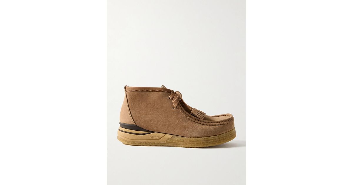 Visvim Beuys Trekker Folk Leather Trimmed Suede Desert Boots in Brown for Men Lyst Australia