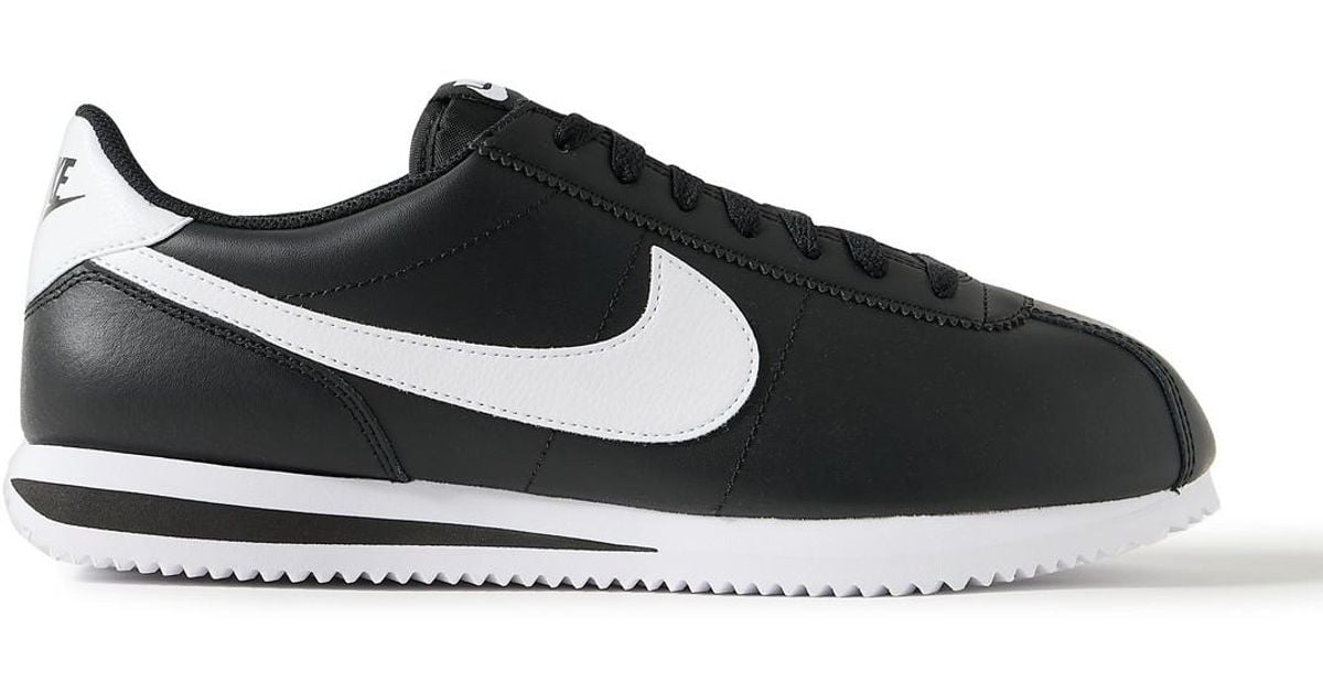 mens nike cortez black leather