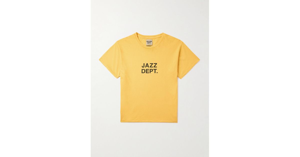 GALLERY DEPT. Jazzy Logo-Print Cotton-Jersey T-Shirt in Yellow for 
