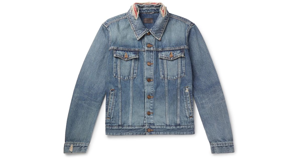 blue saint slim fit denim jacket