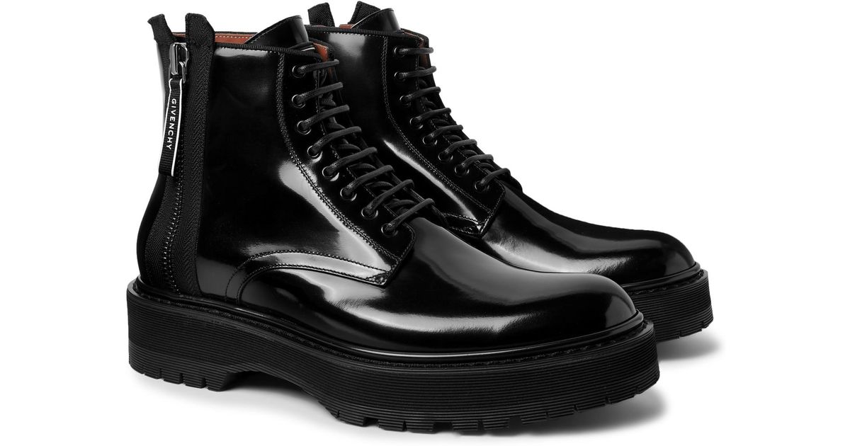 Givenchy Camden Patent-leather Boots in 
