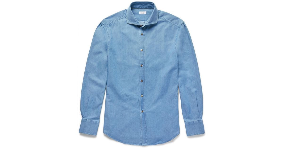 denim cutaway collar shirt