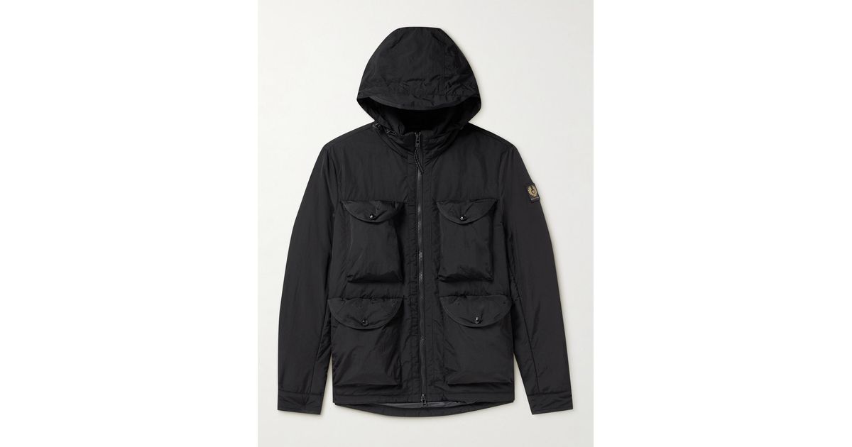 Belstaff Logo appliqued Padded Shell Hooded Jacket in Black for Men Lyst Canada