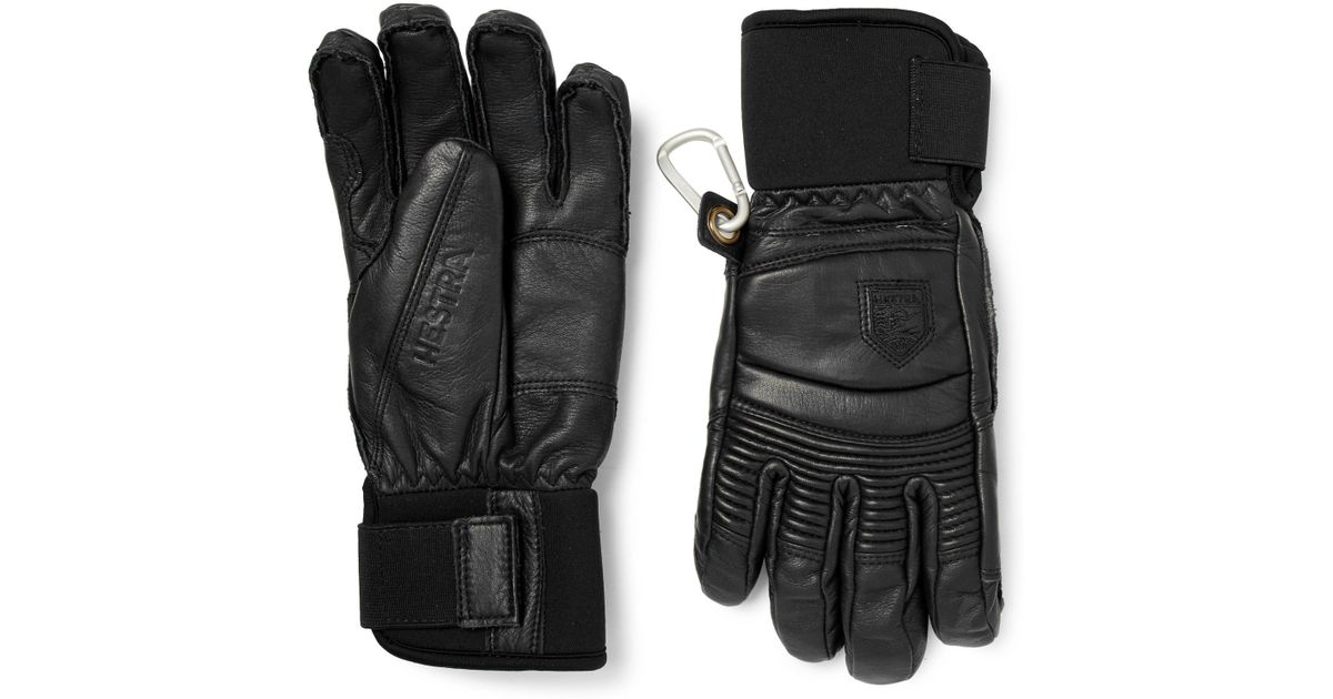 Hestra Fall Line Leather Padded Ski Gloves in Black for Men - Lyst