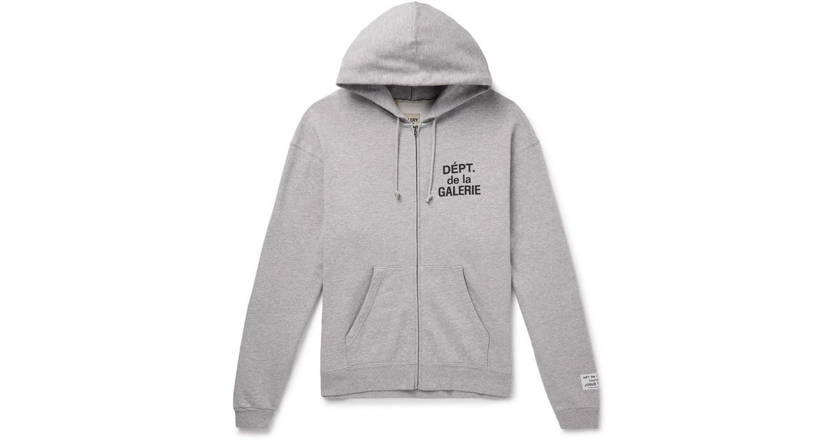GALLERY DEPT. Logo-print Cotton-blend Jersey Zip-up Hoodie GALLERY DEPT. Logo-print Cotton-blend Jersey Zip-up Hoodie