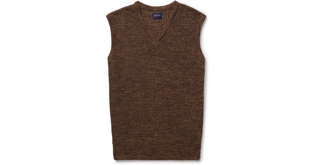 Noah Organic Cotton Sweater Vest in Brown for Men | Lyst