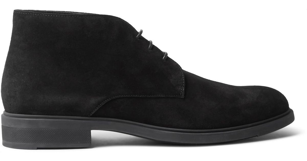 BOSS by HUGO BOSS Suede Desert Boots in Black for Men Lyst