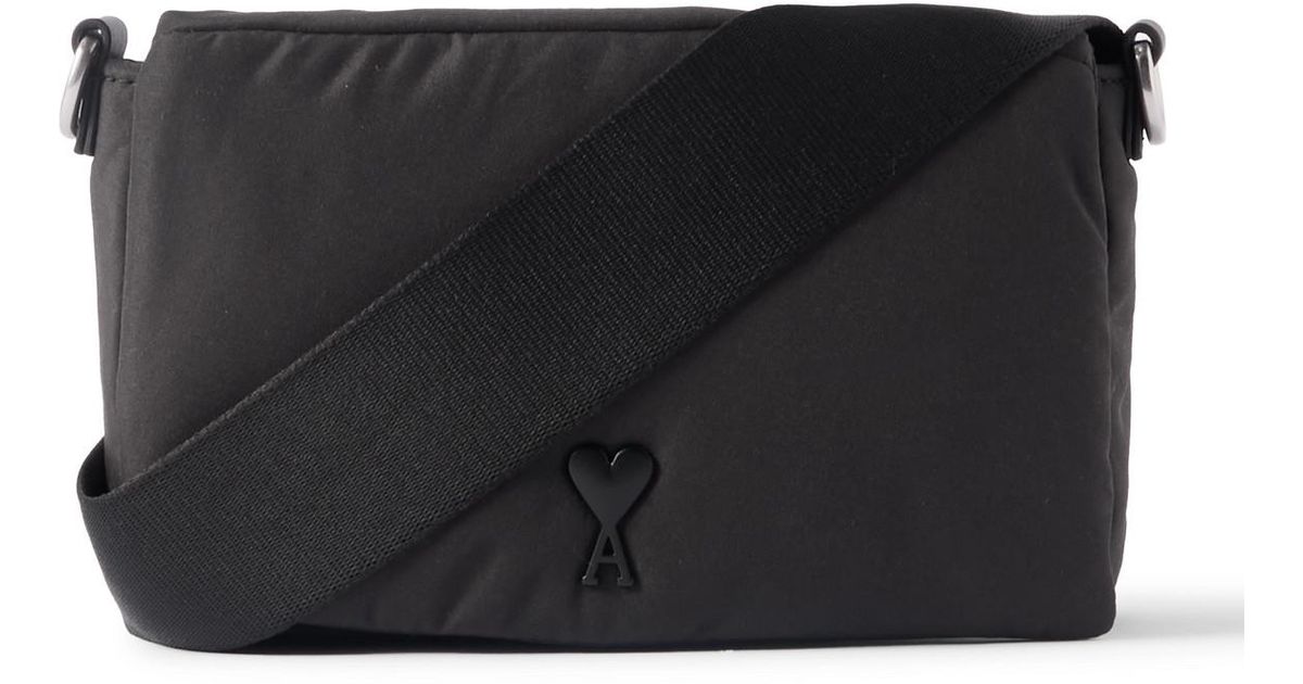 Ami Paris Adc Lunch Box Logo-Appliquéd Canvas Messenger Bag