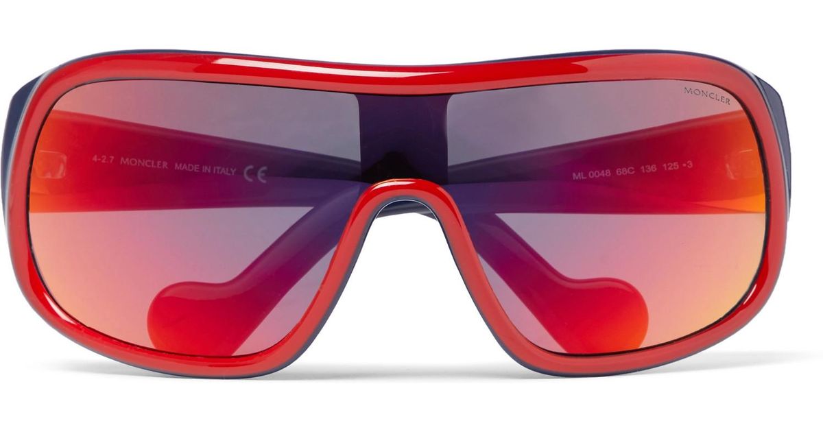 Moncler Leather Acetate Ski Sunglasses 