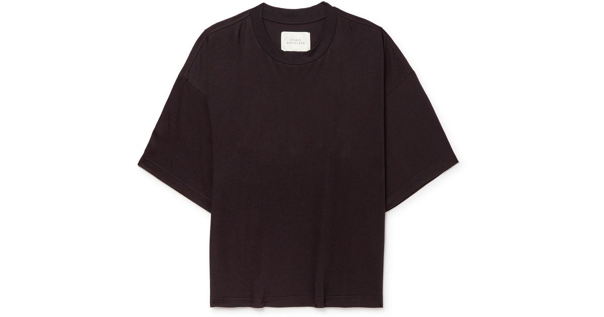 Studio Nicholson Oversized Cotton-jersey T-shirt in Black for Men | Lyst