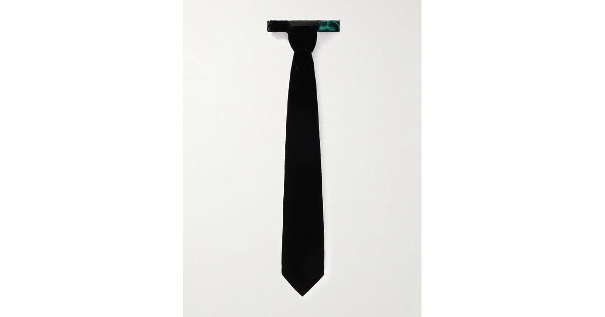 Tom Ford 8cm Pre-tied Velvet Tie in Green (White) for Men | Lyst Australia
