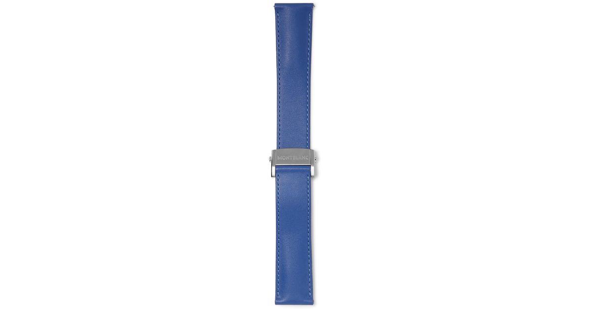 Montblanc Summit Leather Watch Strap in Blue for Men | Lyst