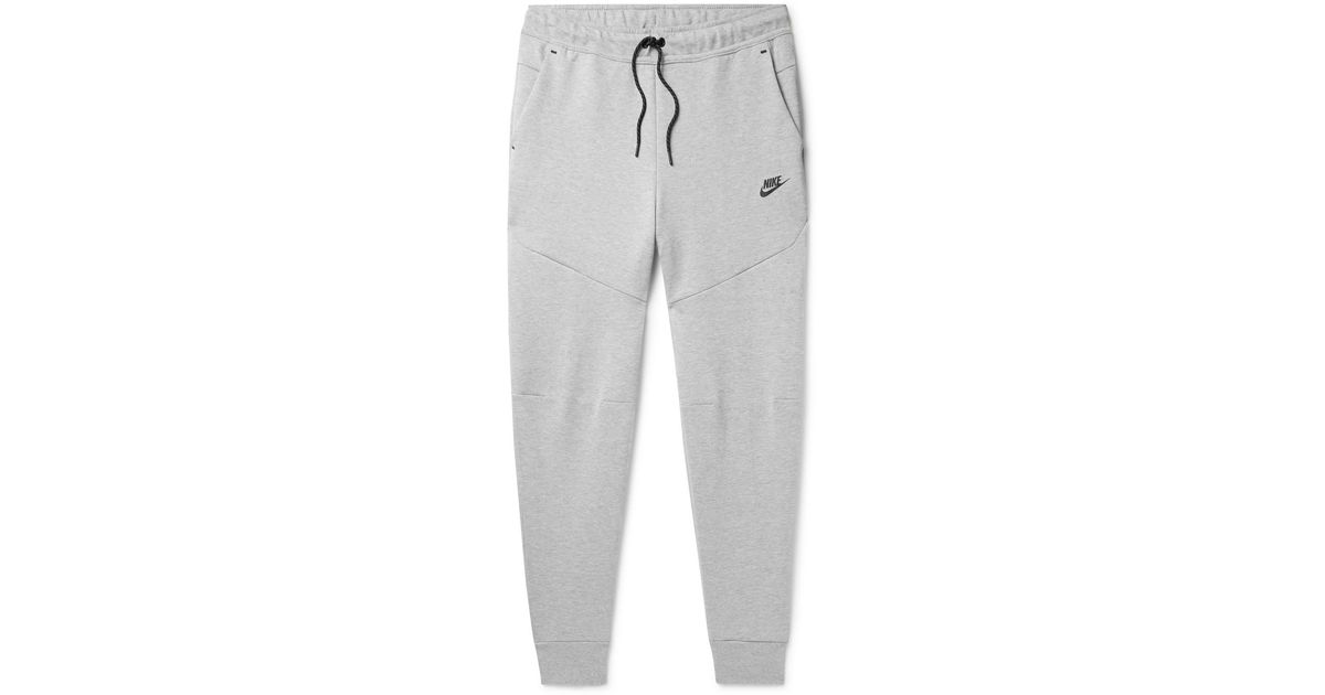 Nike Sportswear Tapered Logo-print Cotton-blend Tech-fleece Sweatpants in  Gray for Men | Lyst