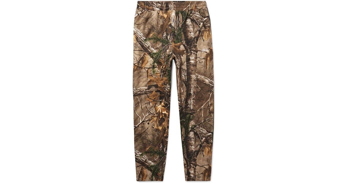 Stussy + Realtree Tapered Camouflage-print Fleece-back Cotton-blend Jersey  Sweatpants in Brown for Men | Lyst
