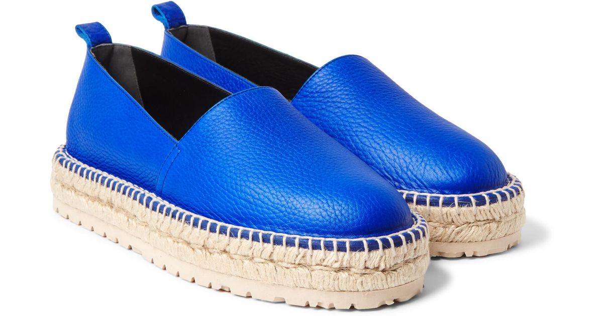Balenciaga Textured-leather Espadrilles in Blue for Men - Lyst
