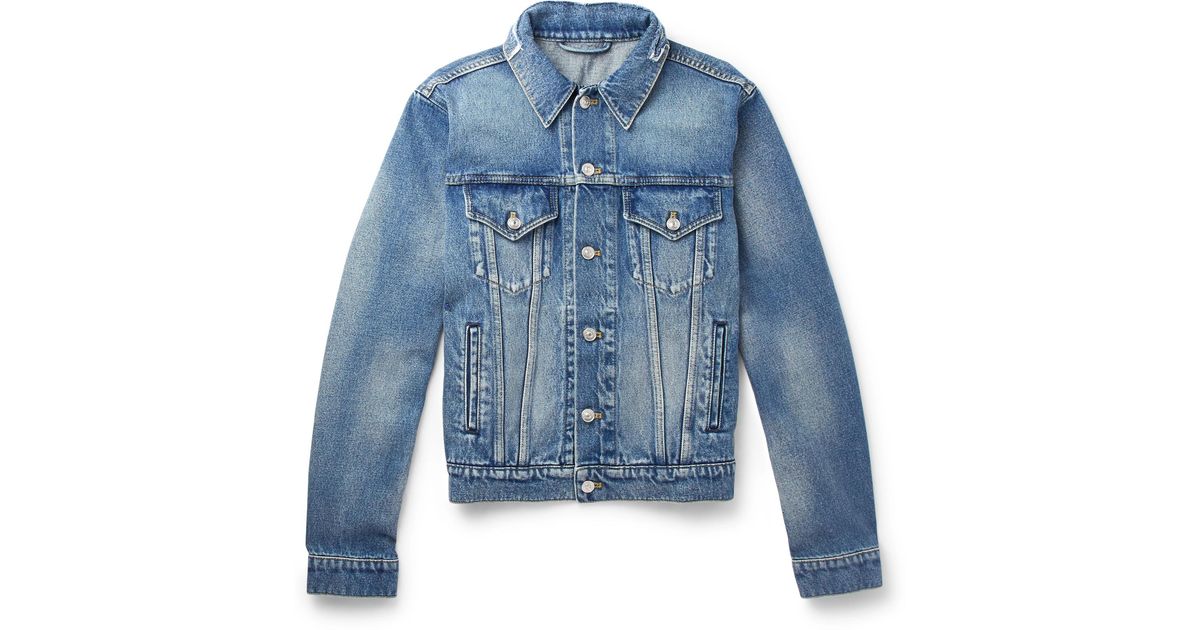 balenciaga distressed denim jacket