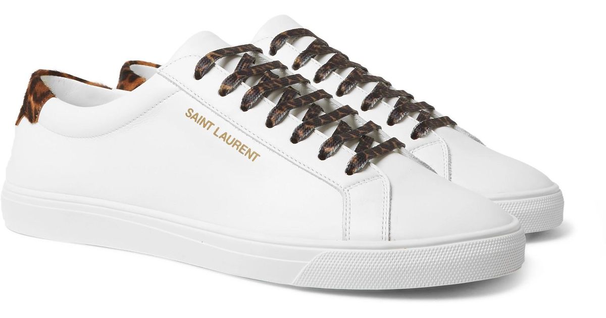 saint laurent andy sneaker leopard