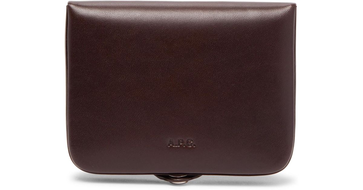 A.P.C. Josh Leather Card And Coin Wallet in Brown for Men | Lyst