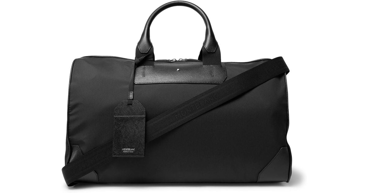 Montblanc Sartorial Jet Cross-grain Leather-trimmed Shell Duffle Bag in ...