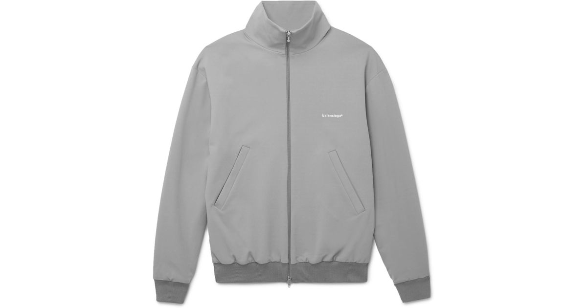 Balenciaga Synthetic Jersey Track Jacket in Gray for Men - Lyst