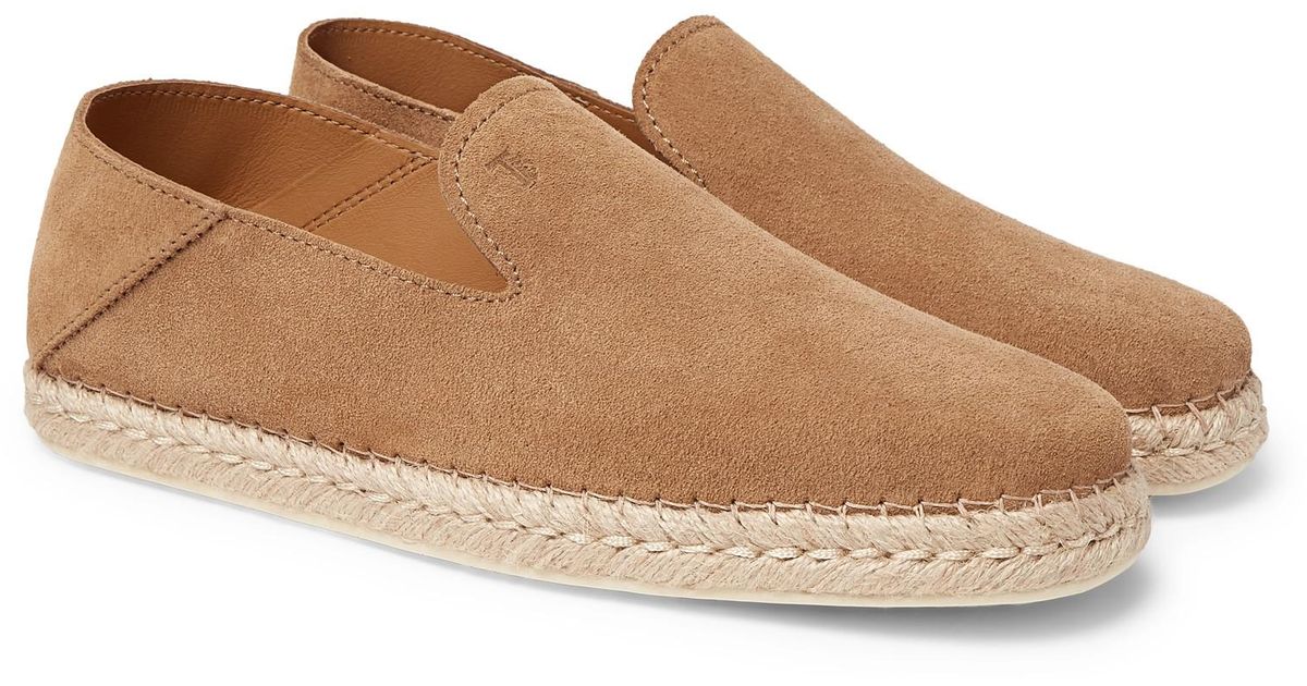 Tod's Collapsible-heel Suede Espadrilles for Men - Lyst