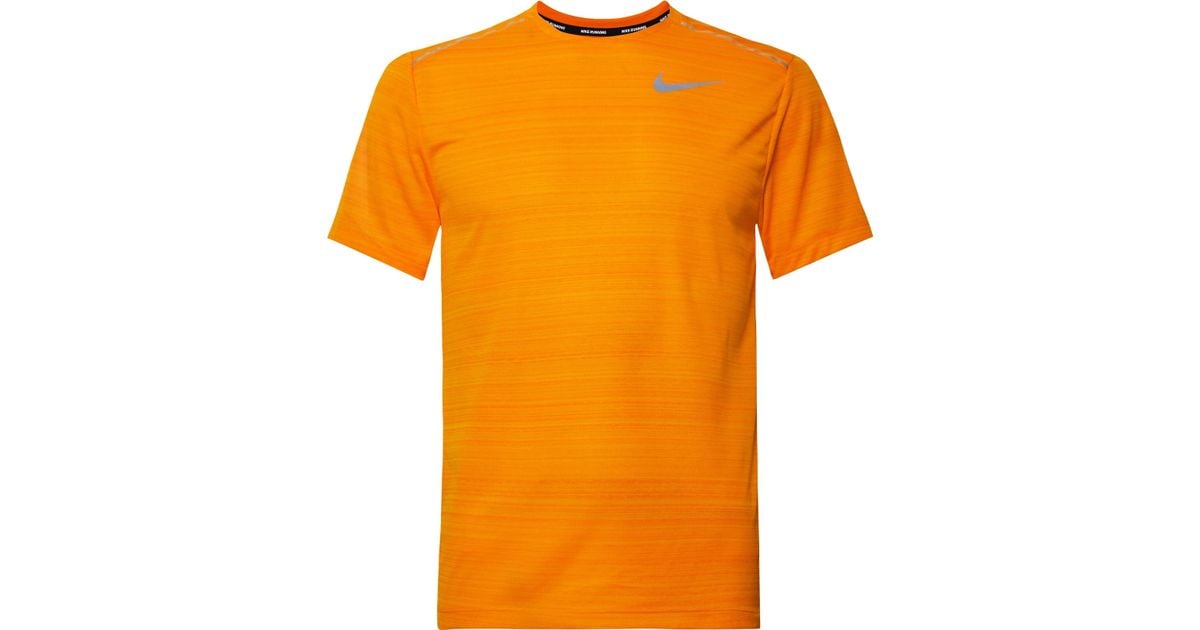 Nike Miler Breathe Dri-fit Mesh T-shirt in Bright Orange (Orange) for Men |  Lyst