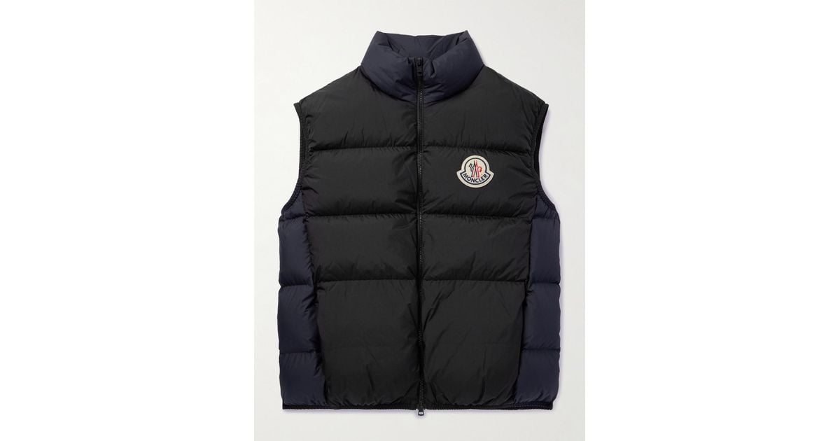 Almaz Moncler Gilet Black Mens Moncler Almaz Logo-Appliquéd