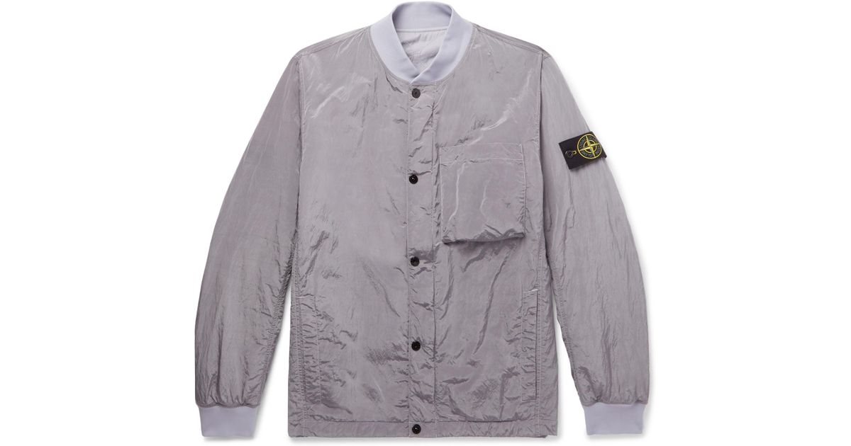 Stone Island Synthetic Reversible Garment Dyed Nylon Metal Bomber Jacket In Lilac Purple For Men Lyst