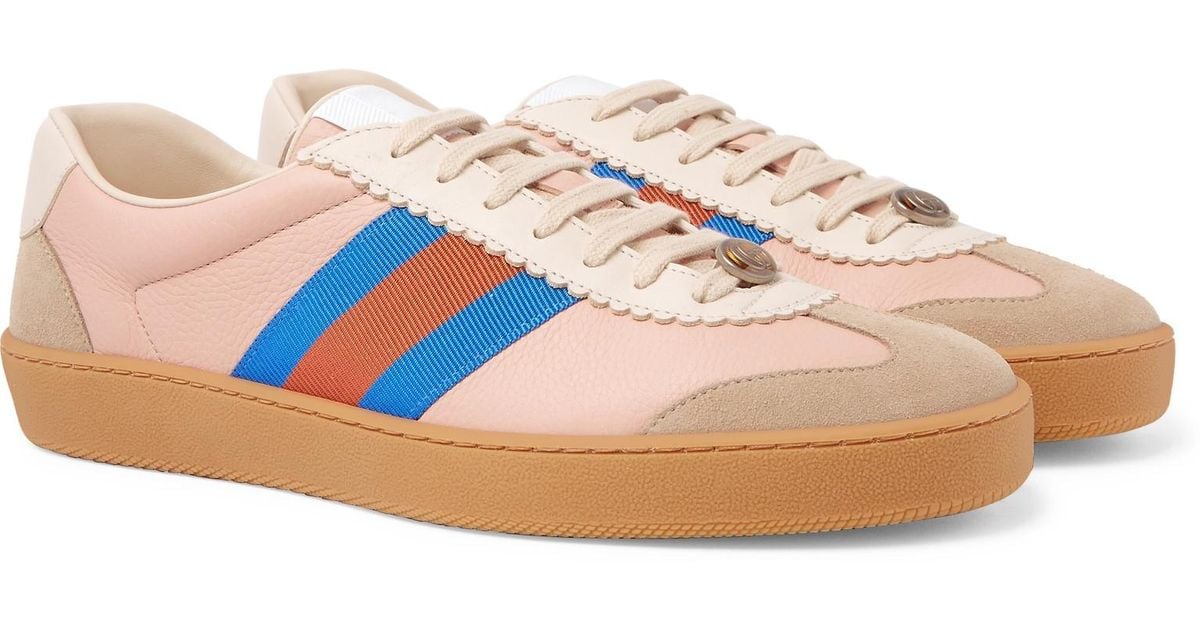 Gucci Leather And Suede Sneakers in 